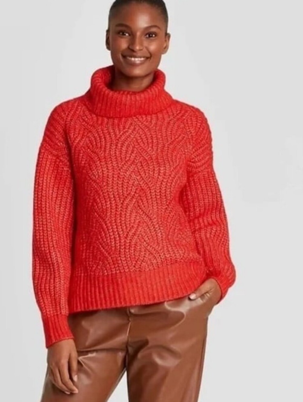 NWOT Chunky Balloon Sleeve Turtleneck Sweater